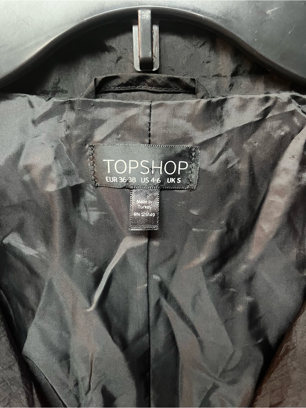 Topshop Black Lined Jacket - Picture 5 of 7